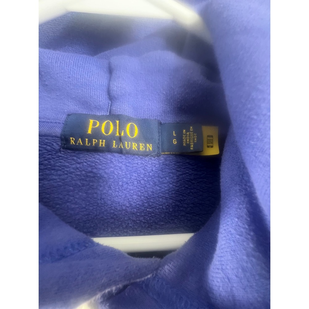 Polo Ralph Lauren Mens Large Royal Blue Fleece Hoodie Embroidered Pony Logo L - Picture 2 of 8